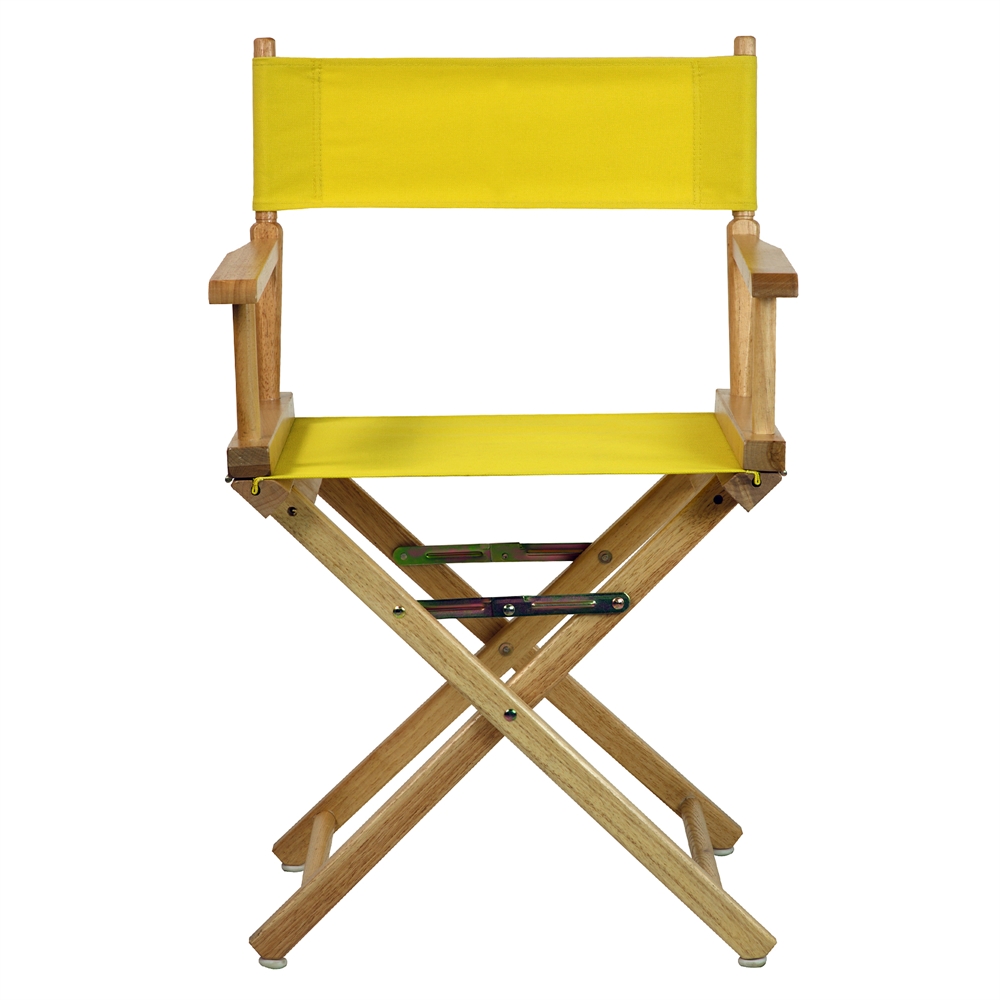 18" Director's Chair Natural Frame-Yellow Canvas. Picture 1