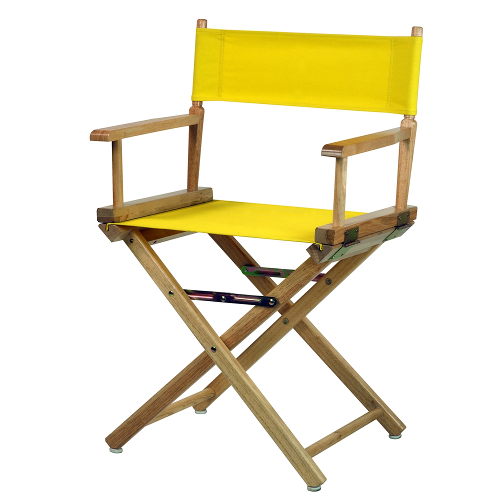 18" Director's Chair Natural Frame-Yellow Canvas. Picture 4