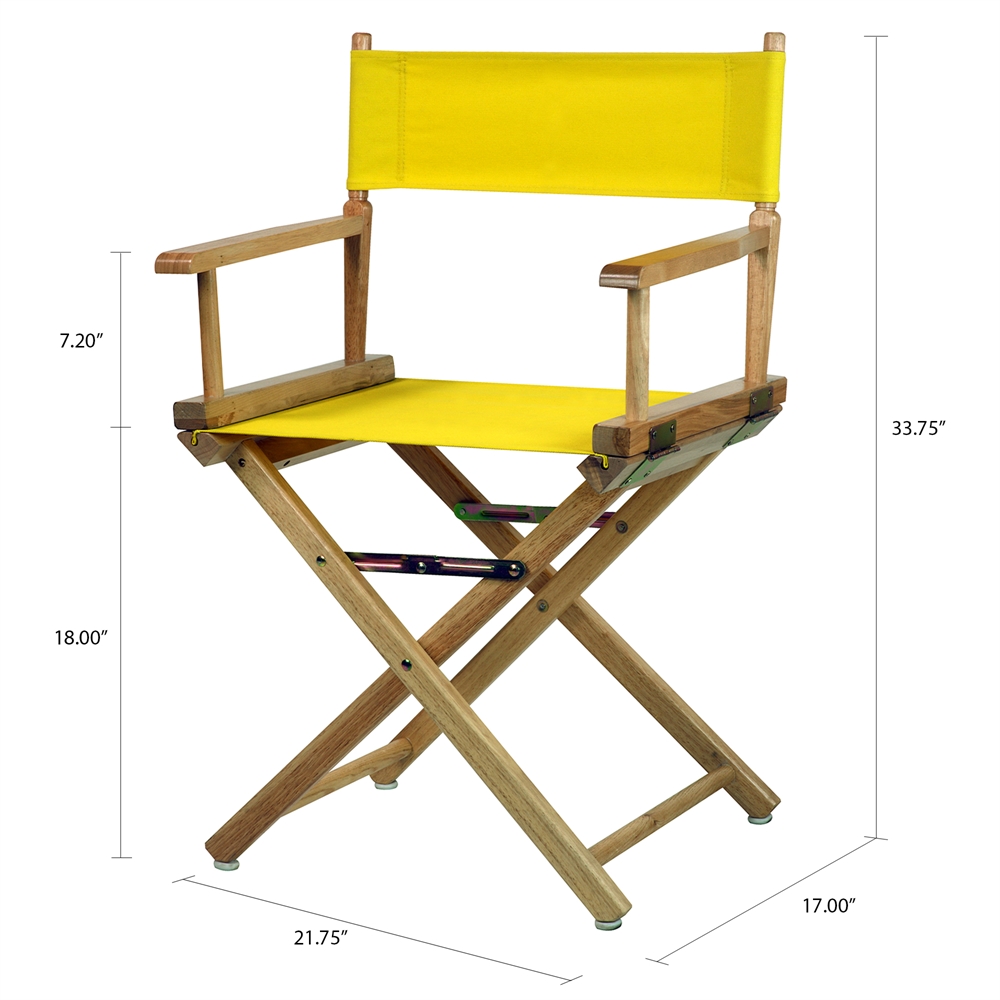 18" Director's Chair Natural Frame-Yellow Canvas. Picture 5