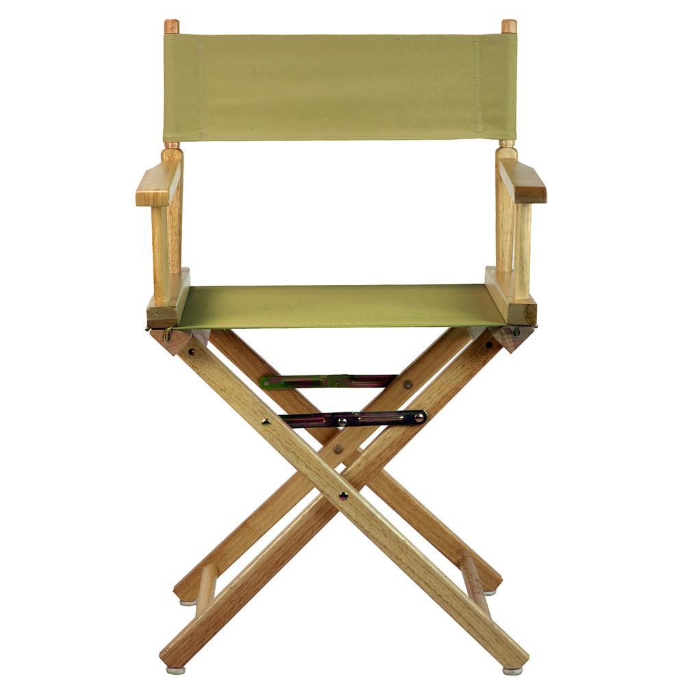18" Director's Chair Natural Frame-Olive Canvas. Picture 1