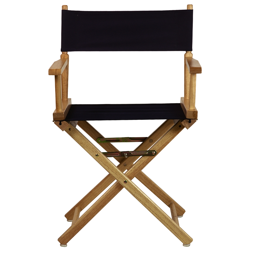 18" Director's Chair Natural Frame-Navy Blue Canvas. Picture 1