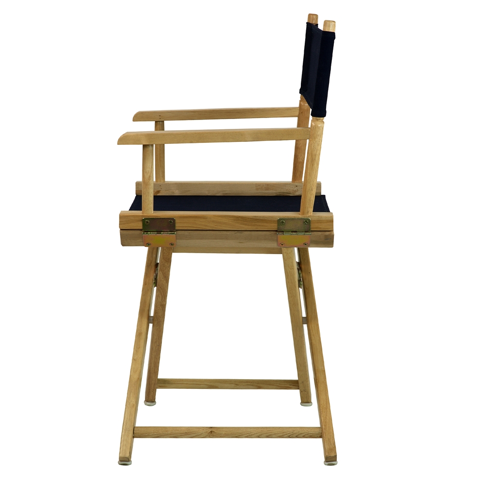 18" Director's Chair Natural Frame-Navy Blue Canvas. Picture 2