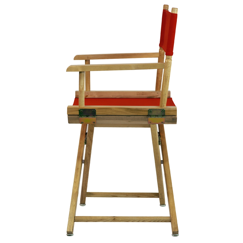 18" Director's Chair Natural Frame-Red Canvas. Picture 2