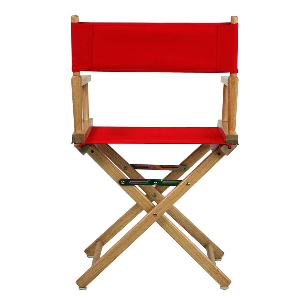 18" Director's Chair Natural Frame-Red Canvas. Picture 3
