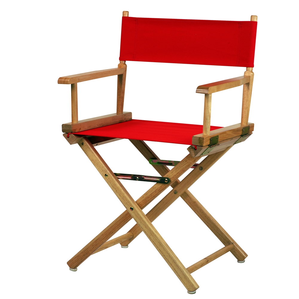 18" Director's Chair Natural Frame-Red Canvas. Picture 4