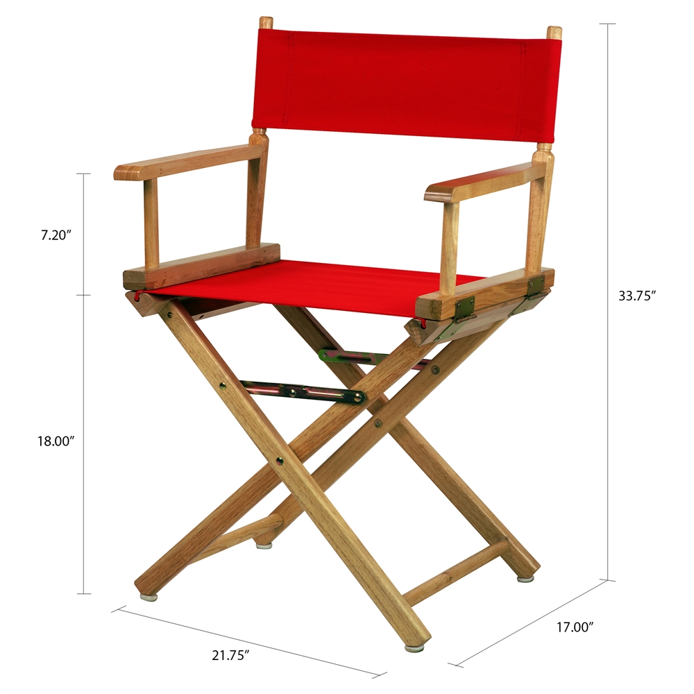 18" Director's Chair Natural Frame-Red Canvas. Picture 5
