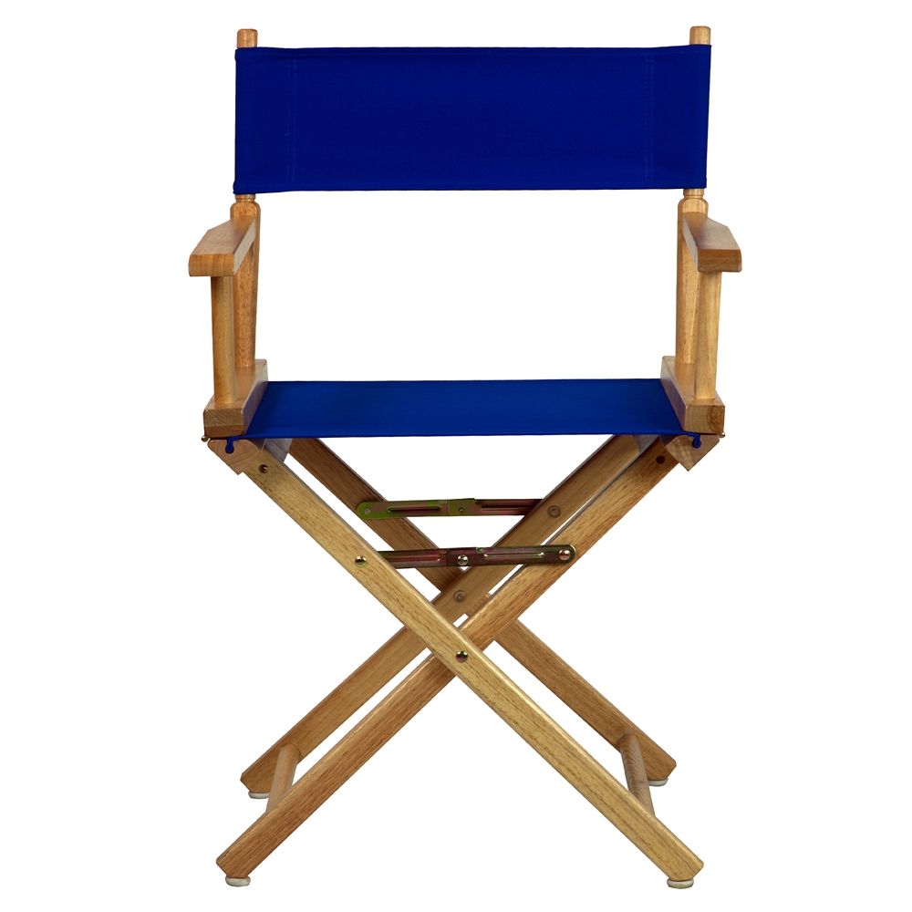 18" Director's Chair Natural Frame-Royal Blue Canvas. Picture 1
