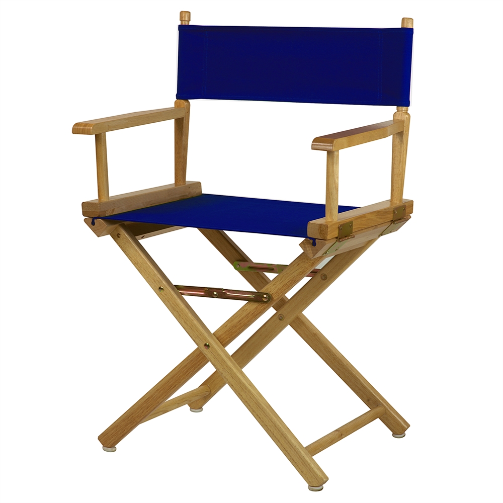 18" Director's Chair Natural Frame-Royal Blue Canvas. Picture 4
