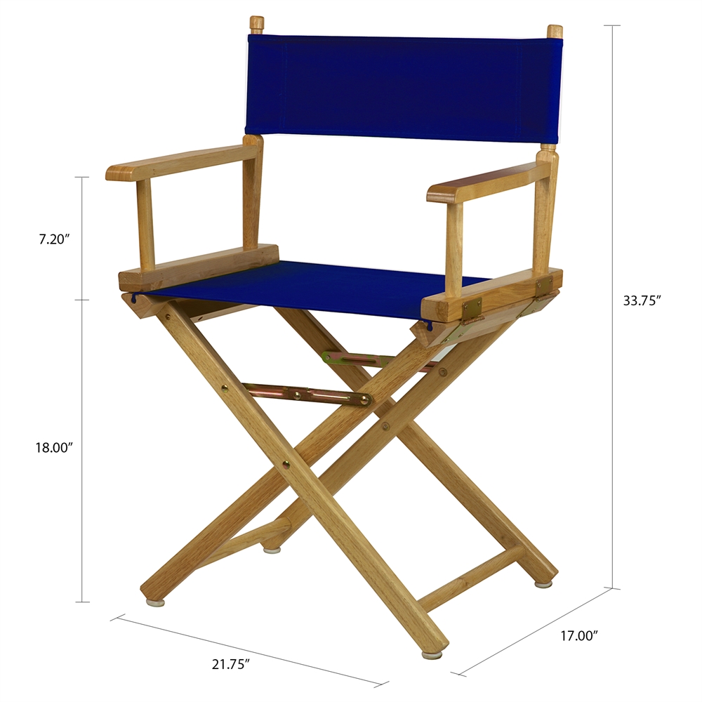 18" Director's Chair Natural Frame-Royal Blue Canvas. Picture 5