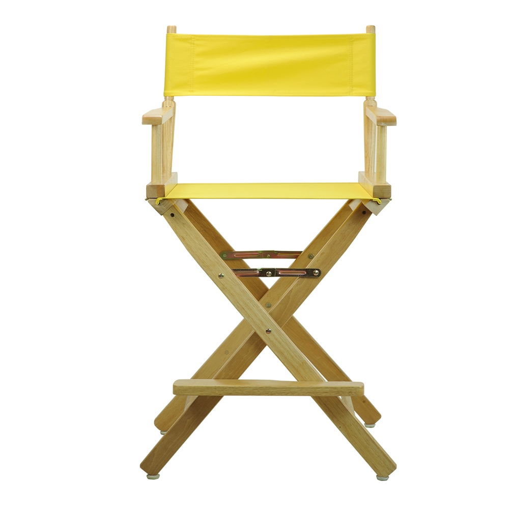 24" Director's Chair Natural Frame-Yellow Canvas. Picture 1