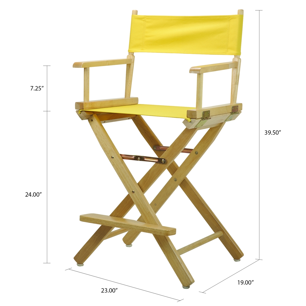 24" Director's Chair Natural Frame-Yellow Canvas. Picture 4