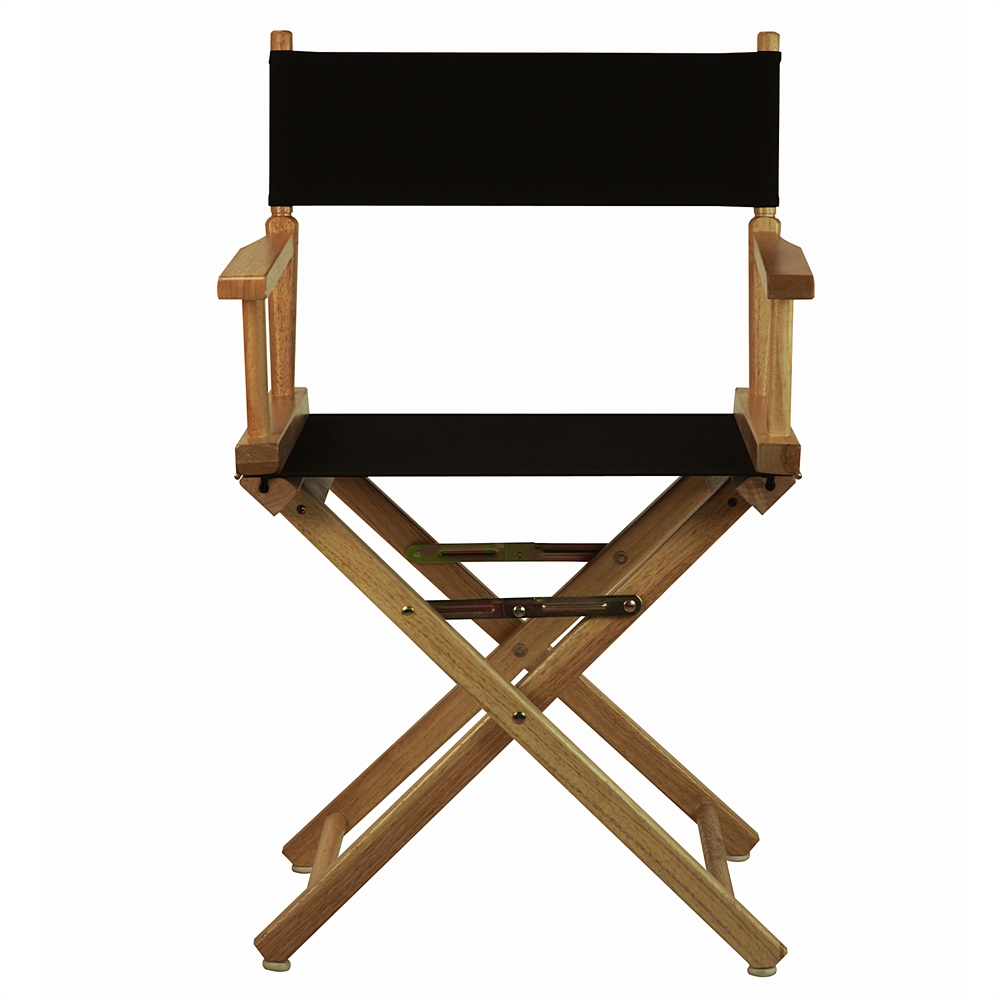 18" Director's Chair Natural Frame-Black Canvas. Picture 1