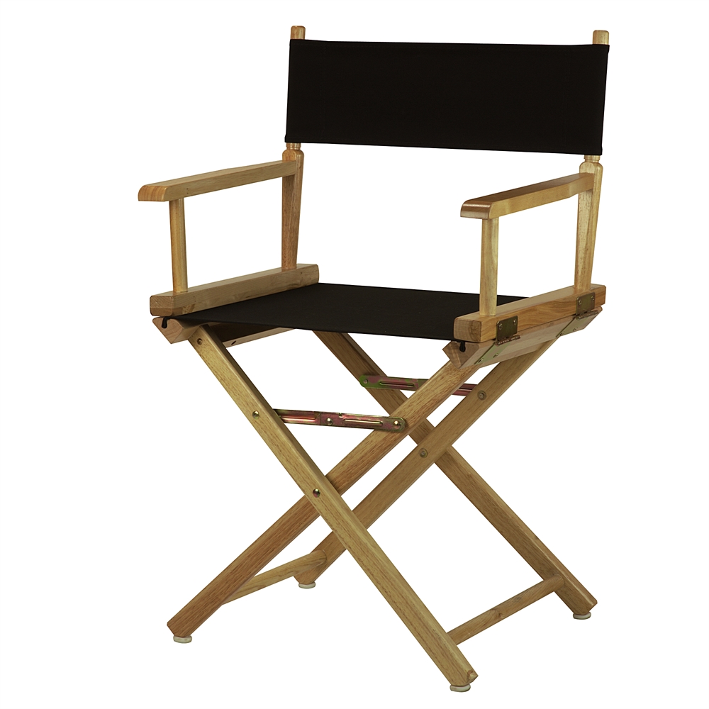 18" Director's Chair Natural Frame-Black Canvas. Picture 4