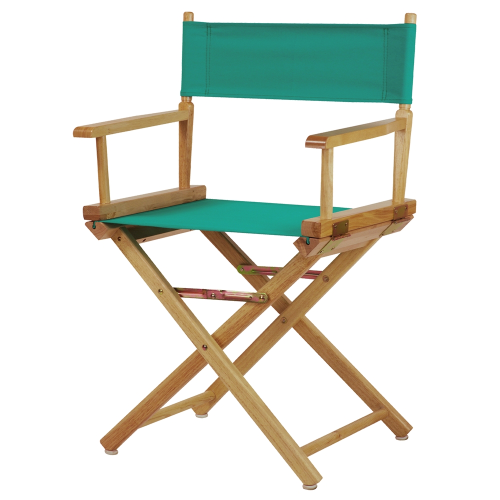 18" Director's Chair Natural Frame-Teal Canvas. Picture 4
