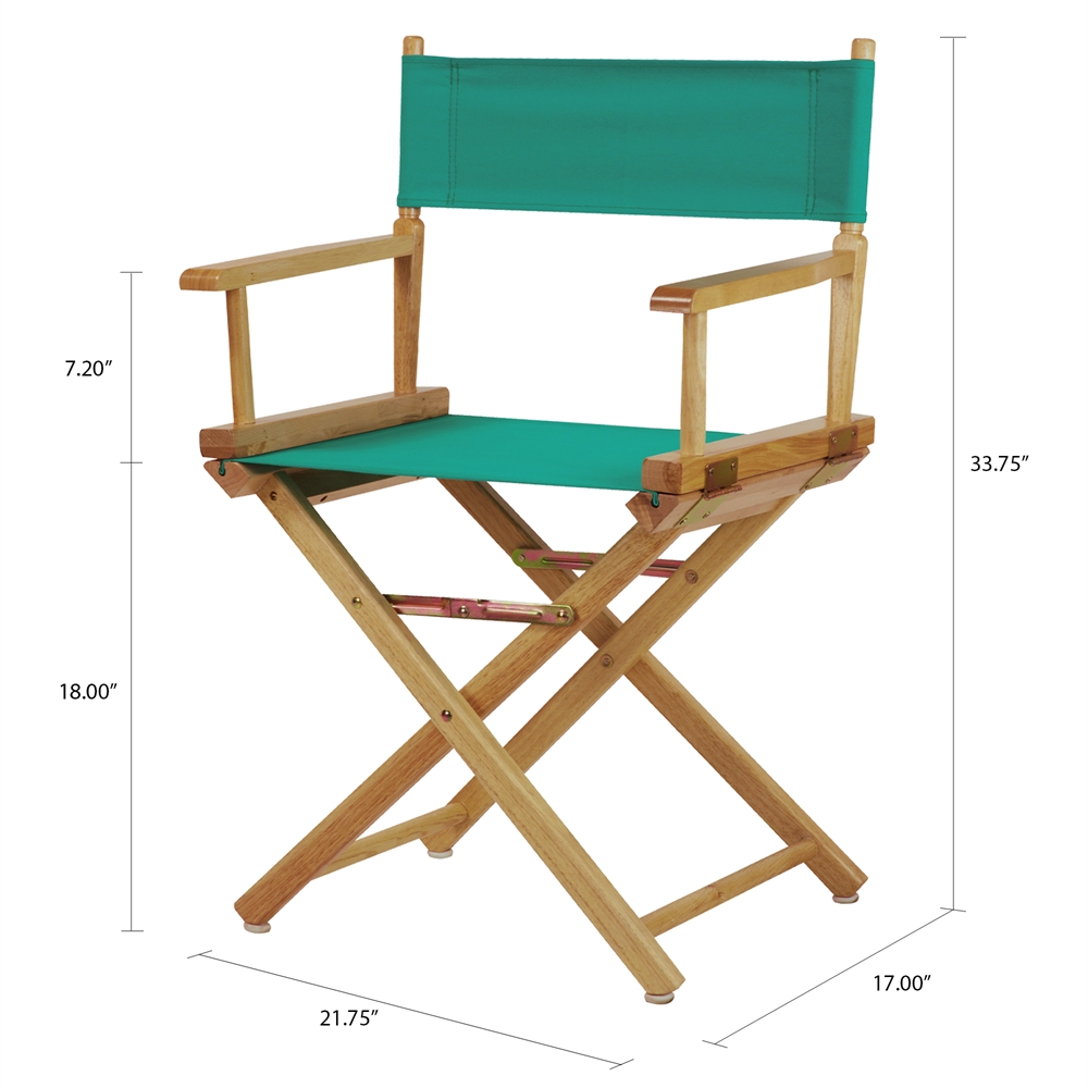 18" Director's Chair Natural Frame-Teal Canvas. Picture 5