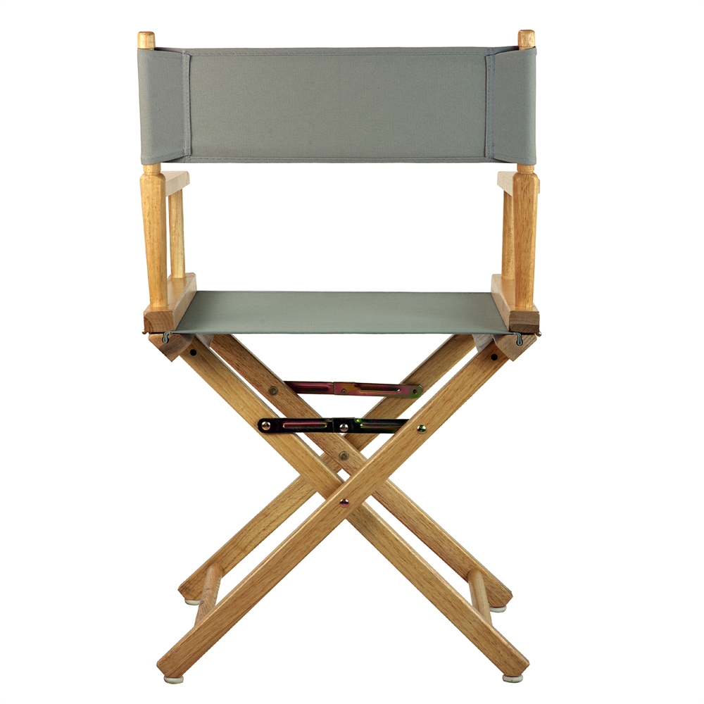 18" Director's Chair Natural Frame-Gray Canvas. Picture 3