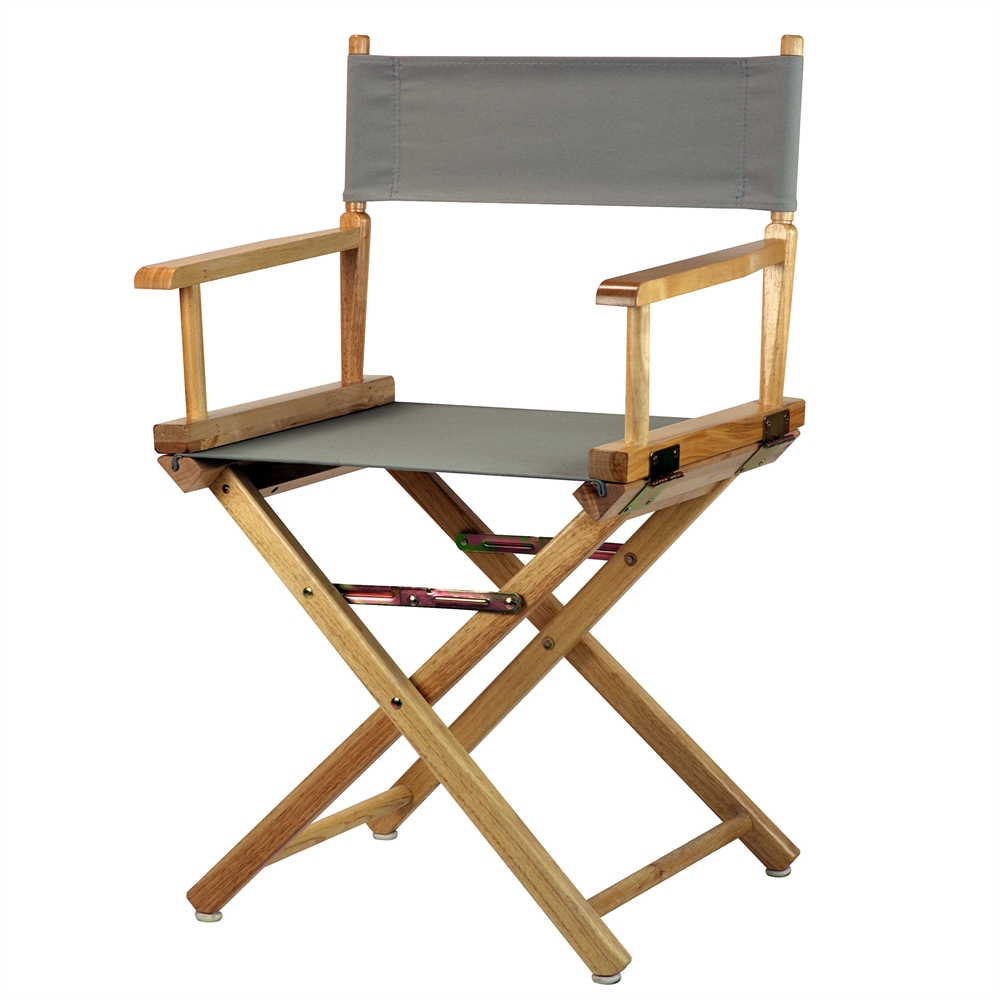 18" Director's Chair Natural Frame-Gray Canvas. Picture 4