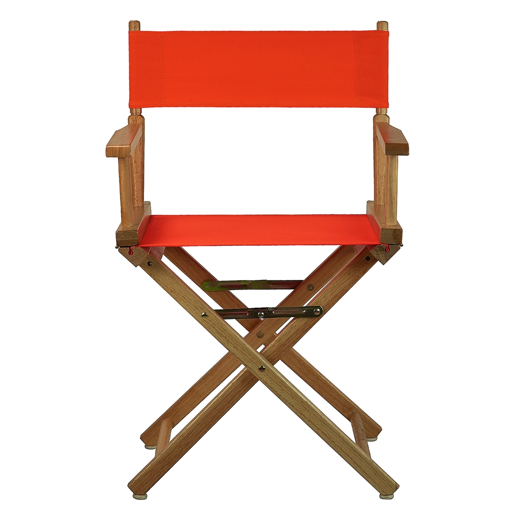 18" Director's Chair Natural Frame-Orange Canvas. Picture 1