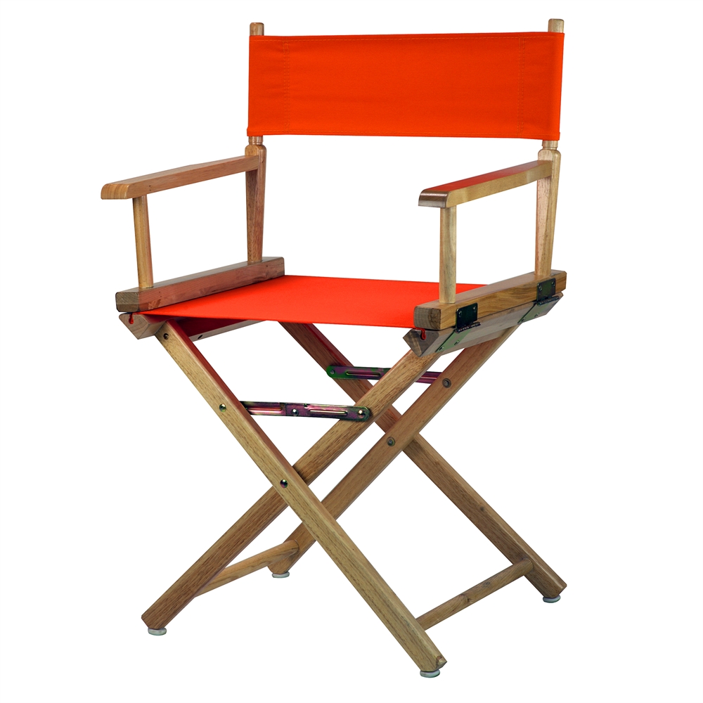 18" Director's Chair Natural Frame-Orange Canvas. Picture 4