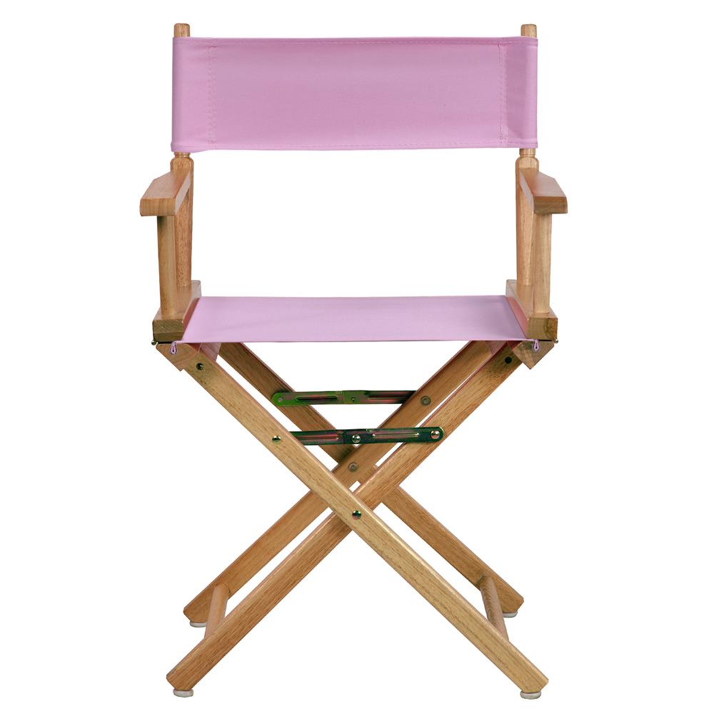 18" Director's Chair Natural Frame-Pink Canvas. Picture 1