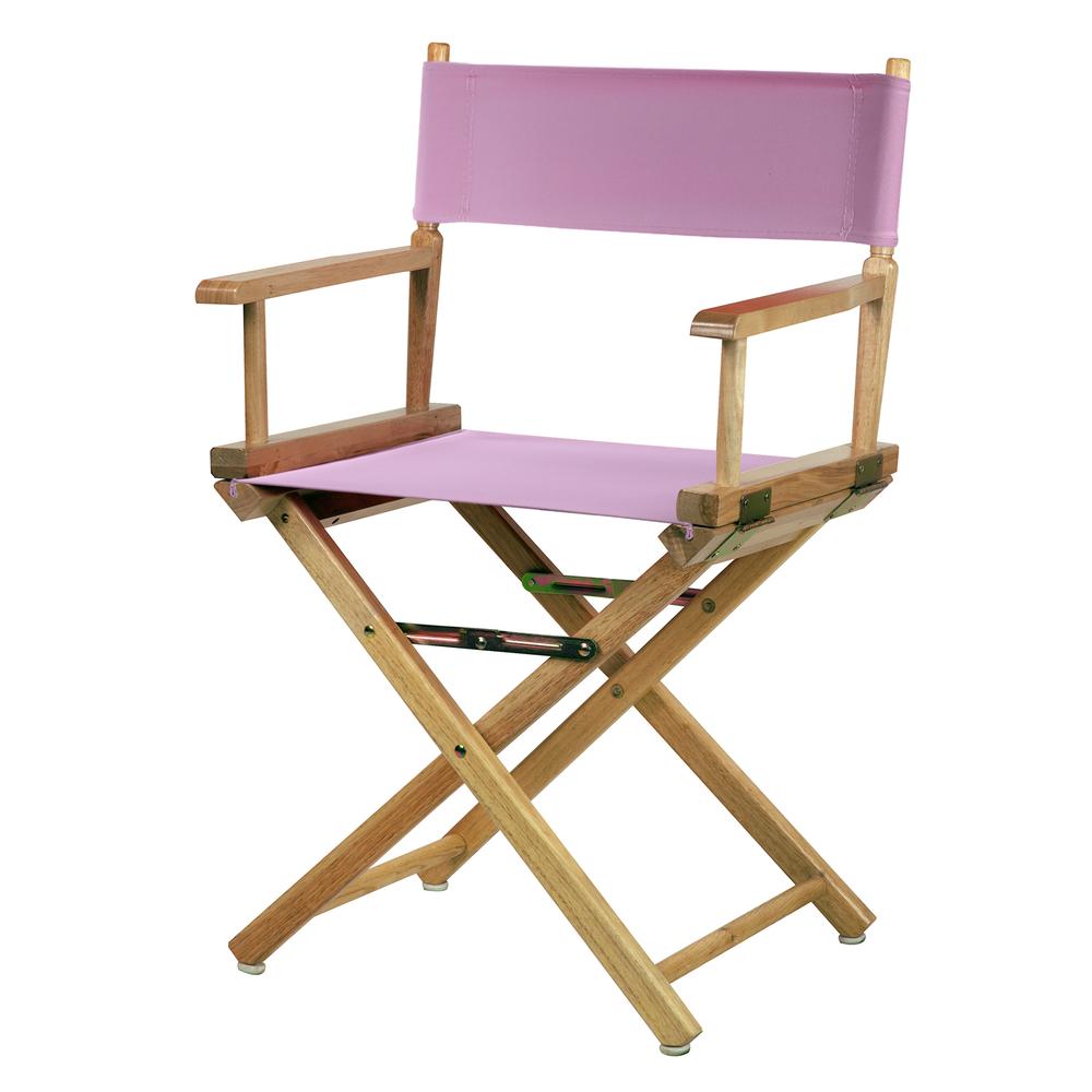 18" Director's Chair Natural Frame-Pink Canvas. Picture 5