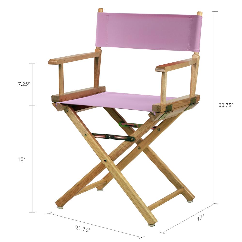 18" Director's Chair Natural Frame-Pink Canvas. Picture 6