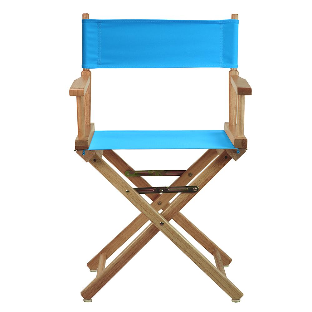 18" Director's Chair Natural Frame-Turquoise Canvas. Picture 1