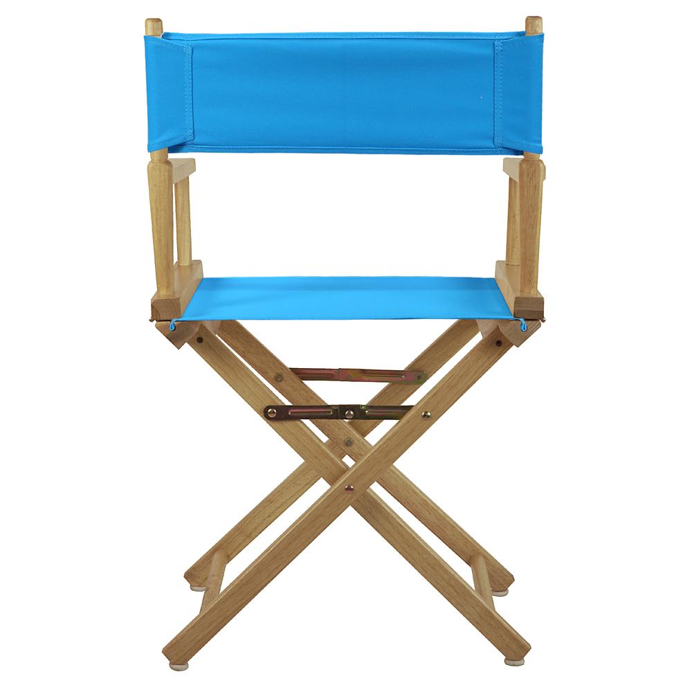 18" Director's Chair Natural Frame-Turquoise Canvas. Picture 4
