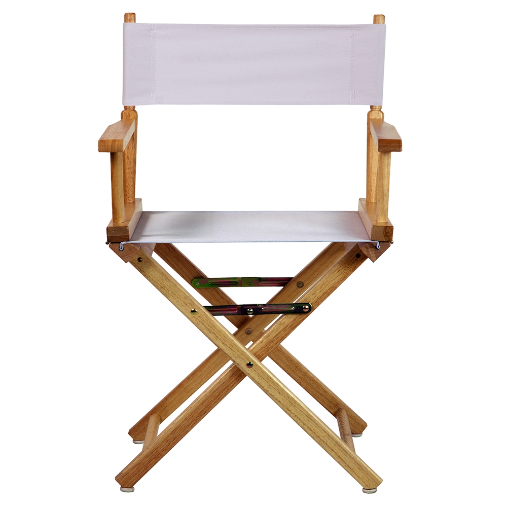 18" Director's Chair Natural Frame-White Canvas. Picture 1