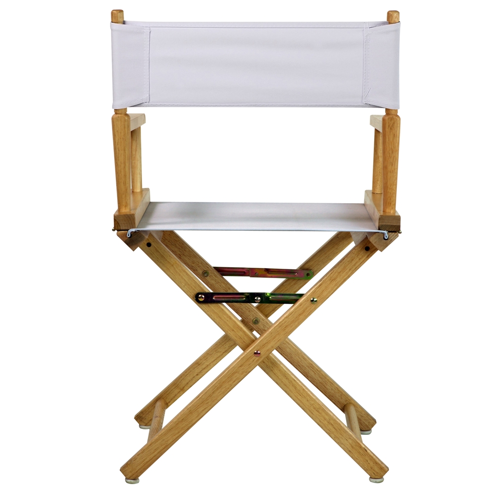 18" Director's Chair Natural Frame-White Canvas. Picture 3