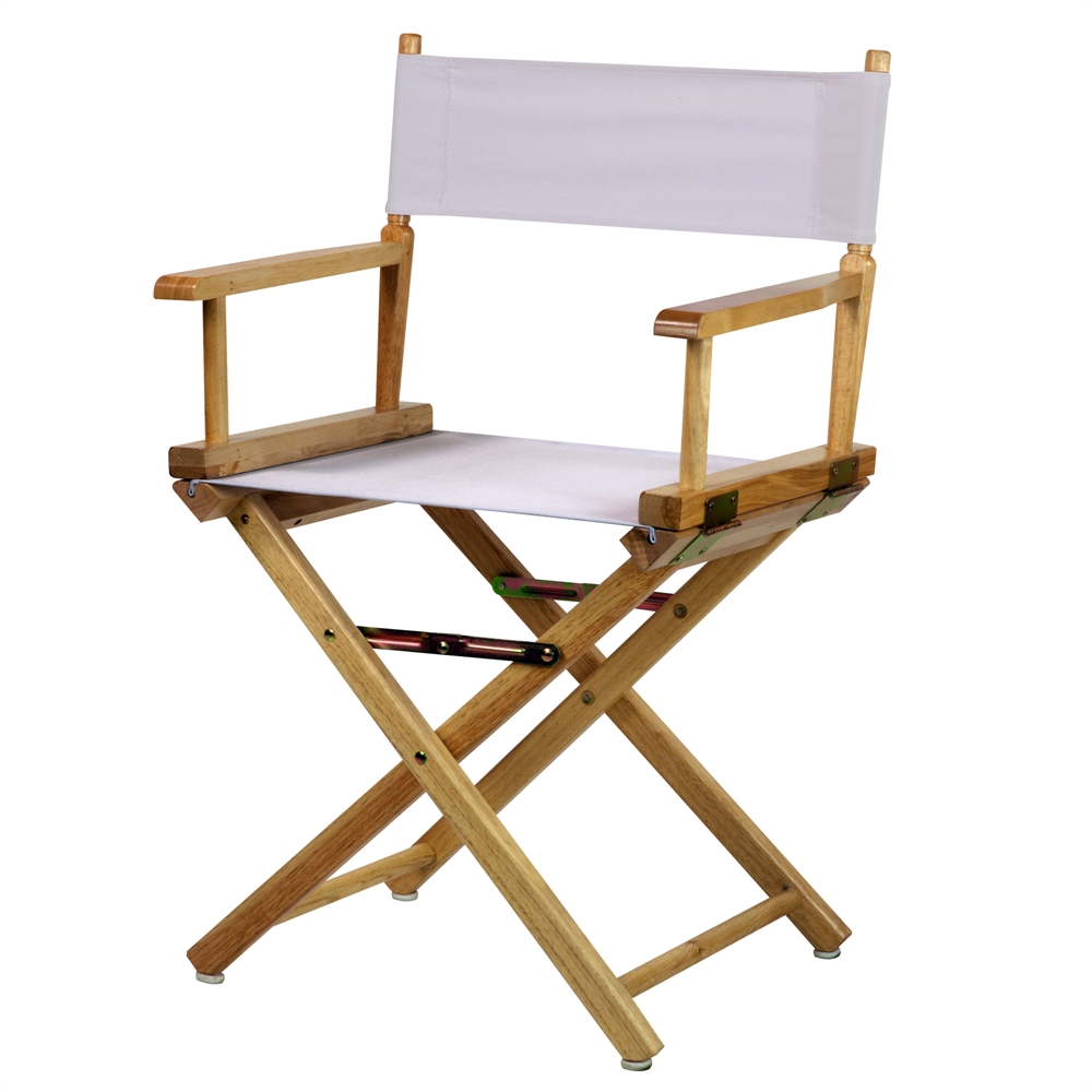 18" Director's Chair Natural Frame-White Canvas. Picture 4