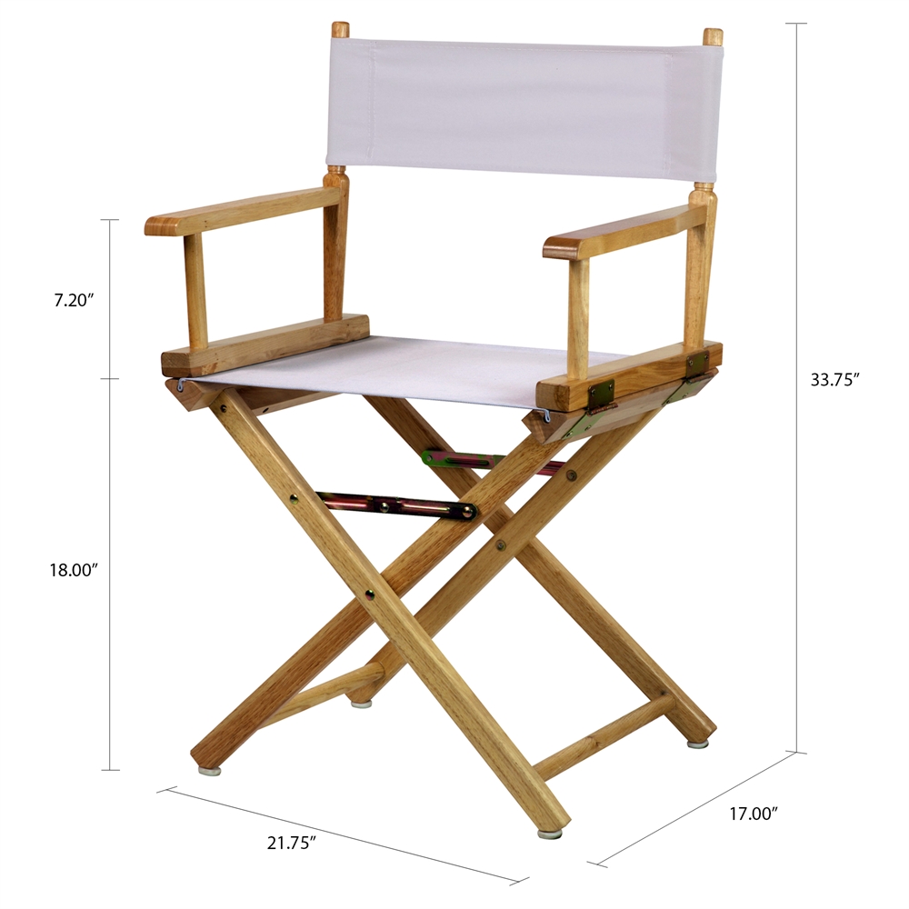18" Director's Chair Natural Frame-White Canvas. Picture 5