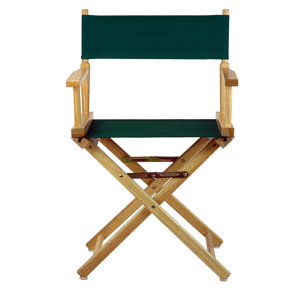 18" Director's Chair Natural Frame-Hunter Green Canvas. Picture 1