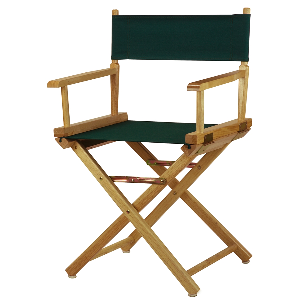 18" Director's Chair Natural Frame-Hunter Green Canvas. Picture 4