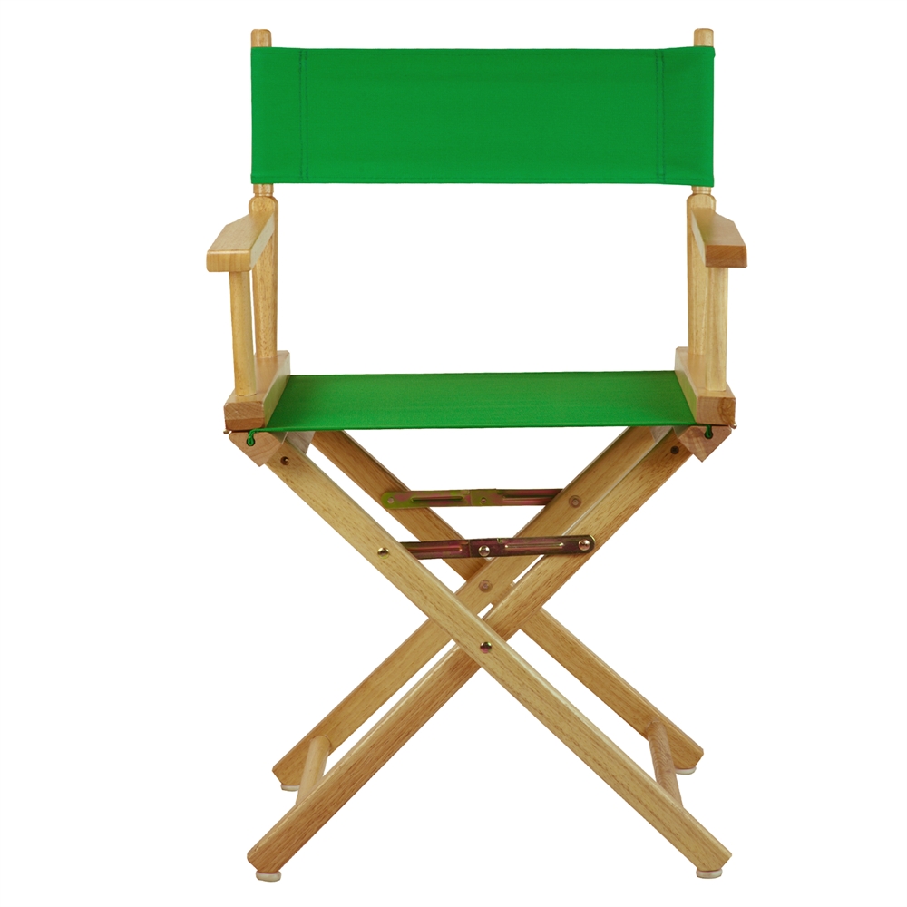 18" Director's Chair Natural Frame-Green Canvas. Picture 1