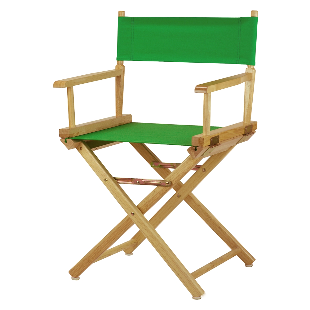 18" Director's Chair Natural Frame-Green Canvas. Picture 4