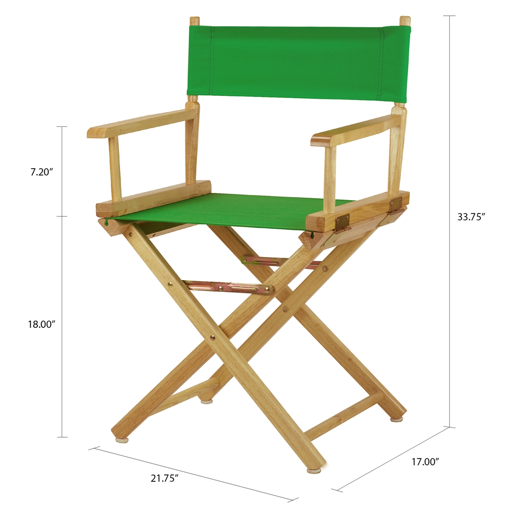 18" Director's Chair Natural Frame-Green Canvas. Picture 5