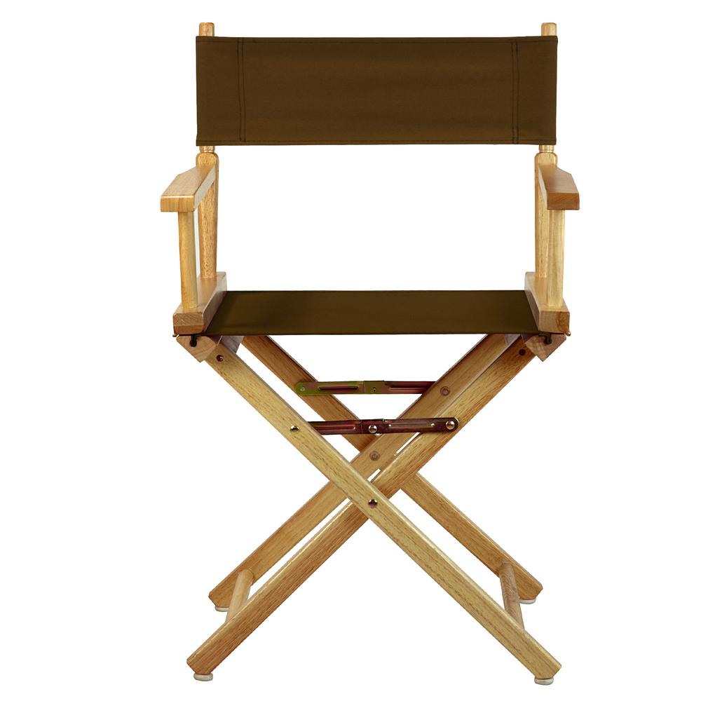 18" Director's Chair Natural Frame-Brown Canvas. Picture 1