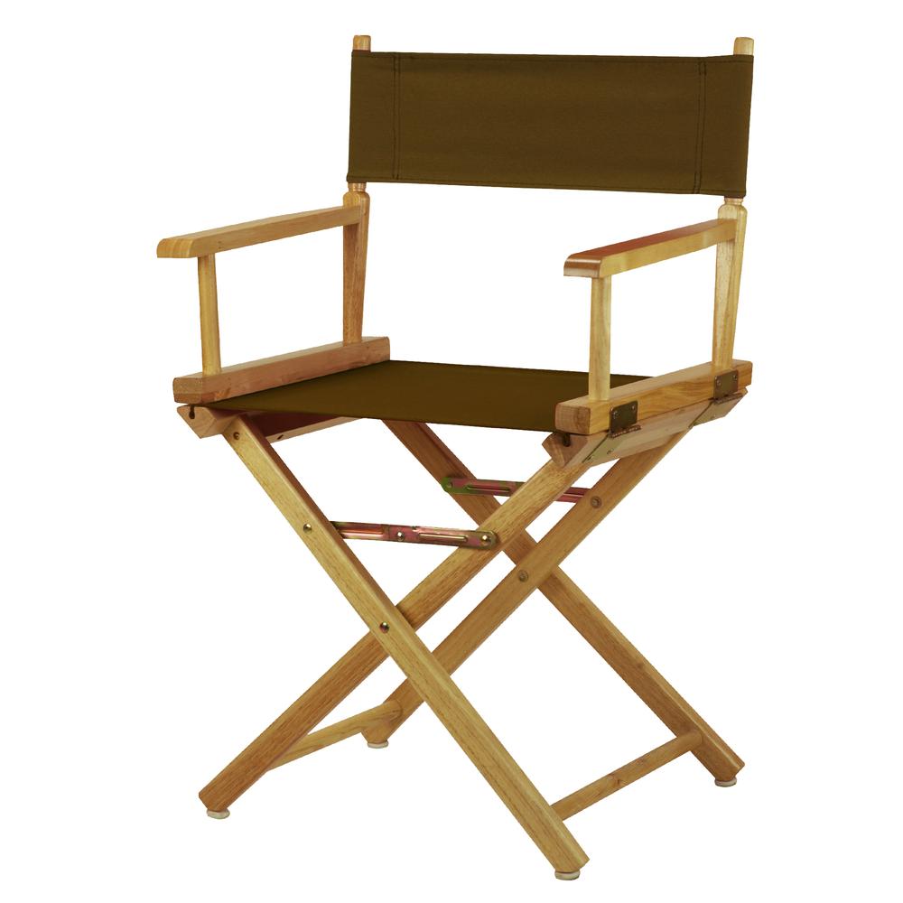 18" Director's Chair Natural Frame-Brown Canvas. Picture 5