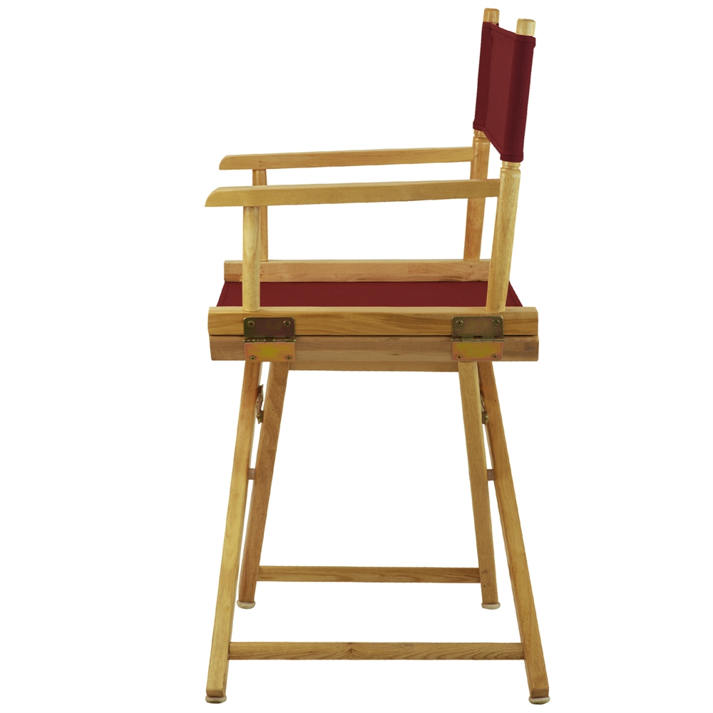 18" Director's Chair Natural Frame-Burgundy Canvas. Picture 2