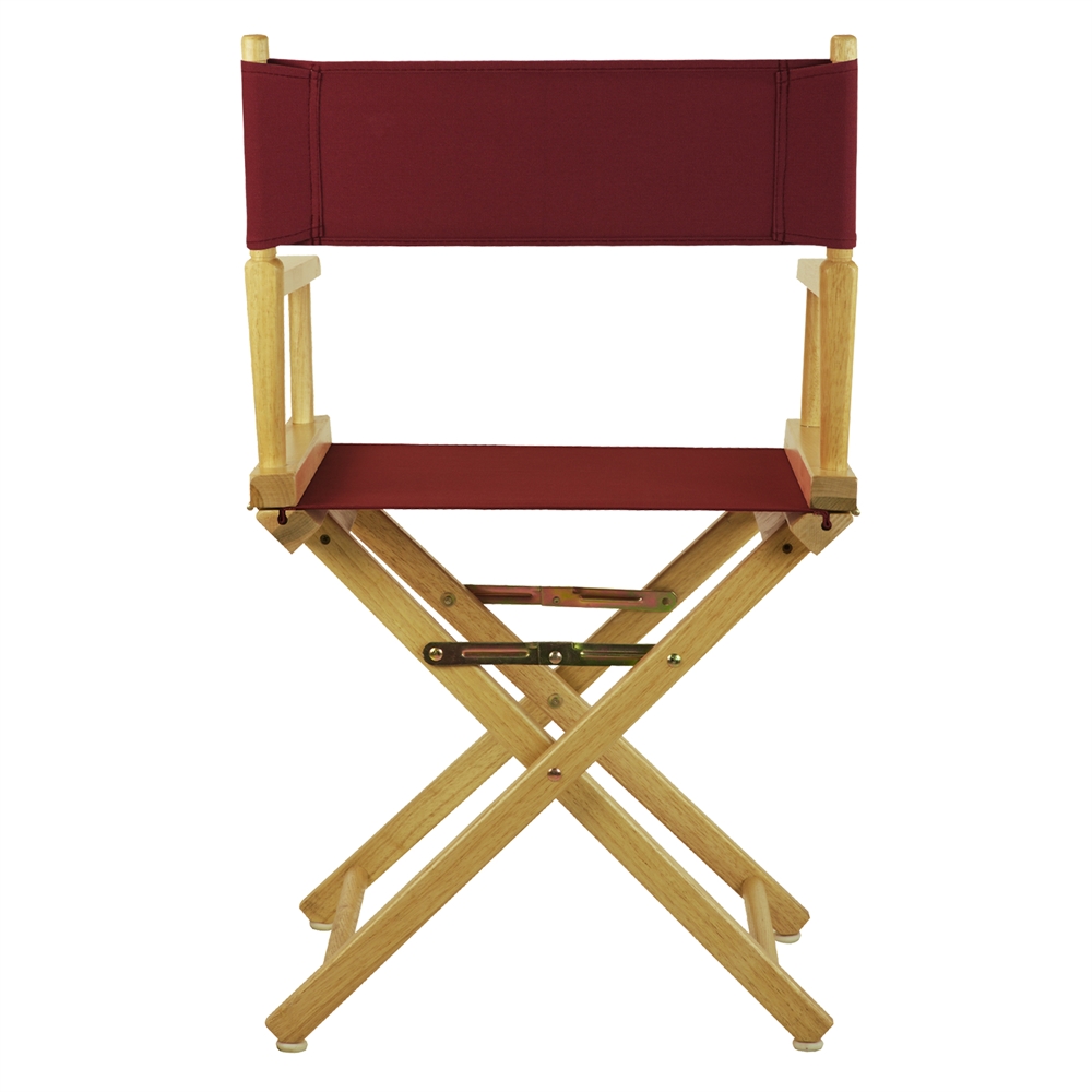 18" Director's Chair Natural Frame-Burgundy Canvas. Picture 3