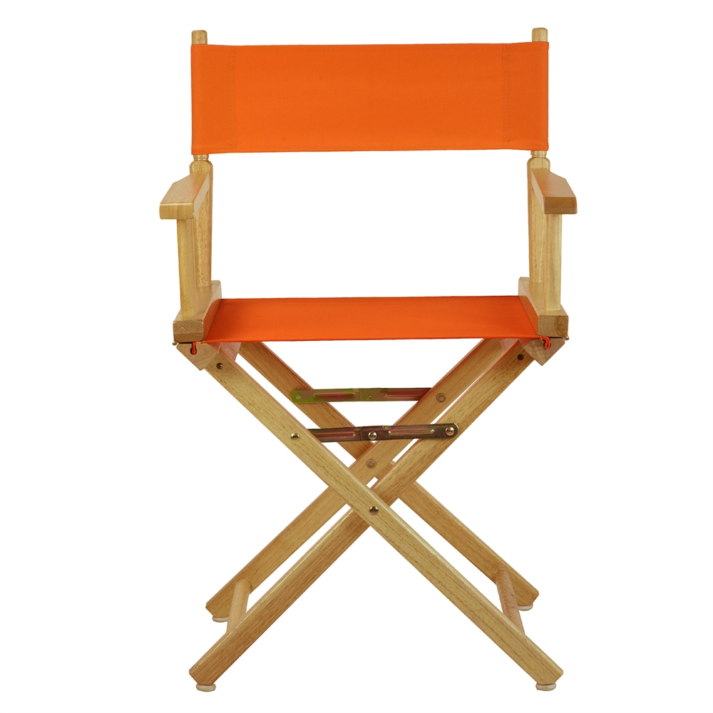 18" Director's Chair Natural Frame-Tangerine Canvas. Picture 1