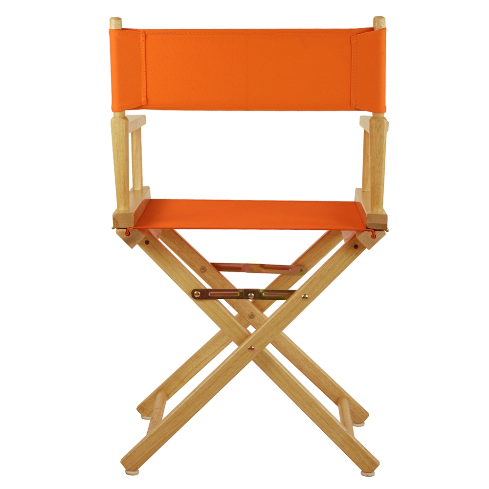 18" Director's Chair Natural Frame-Tangerine Canvas. Picture 3