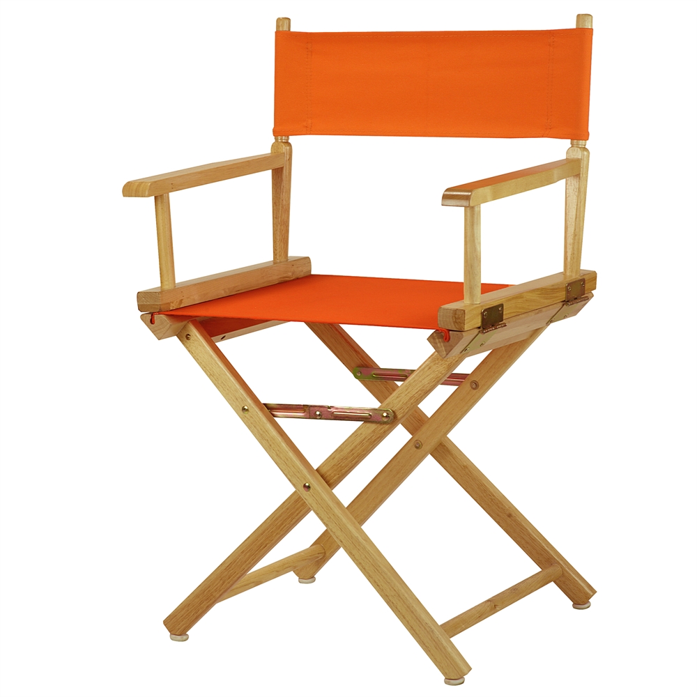 18" Director's Chair Natural Frame-Tangerine Canvas. Picture 4