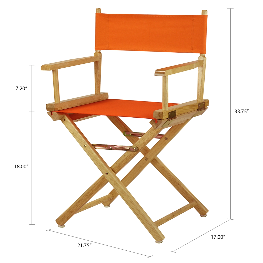 18" Director's Chair Natural Frame-Tangerine Canvas. Picture 5