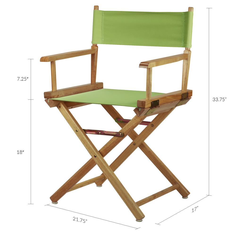 18" Director's Chair Natural Frame-Lime Green Canvas. Picture 6