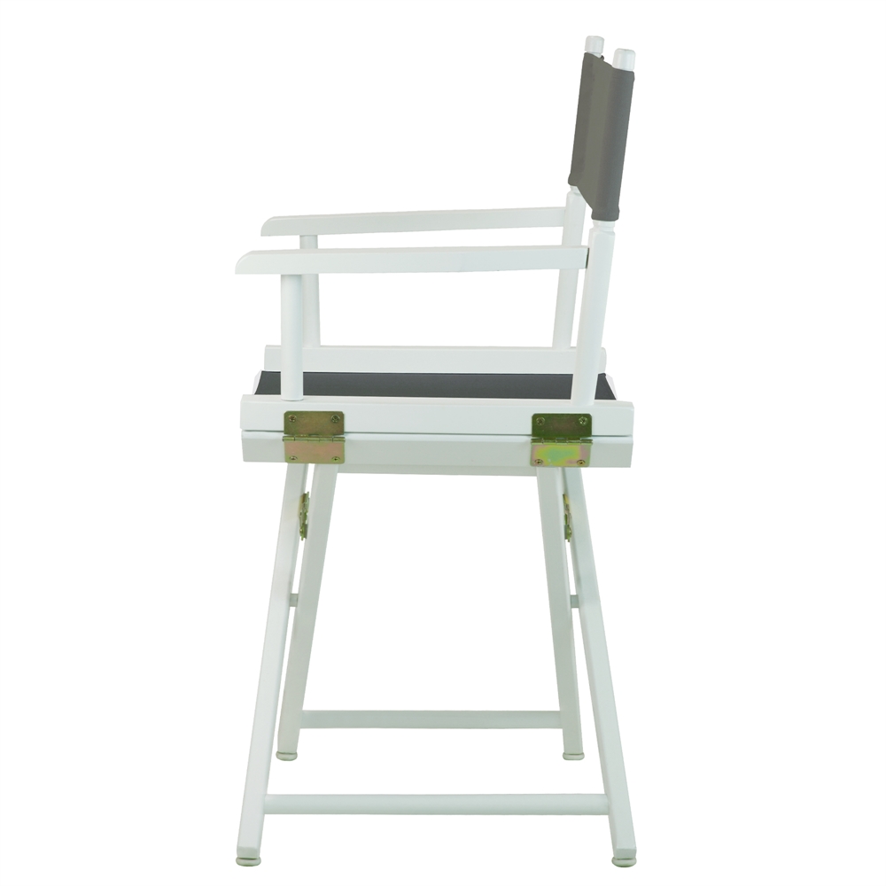 18" Director's Chair White Frame-Gray Canvas. Picture 2