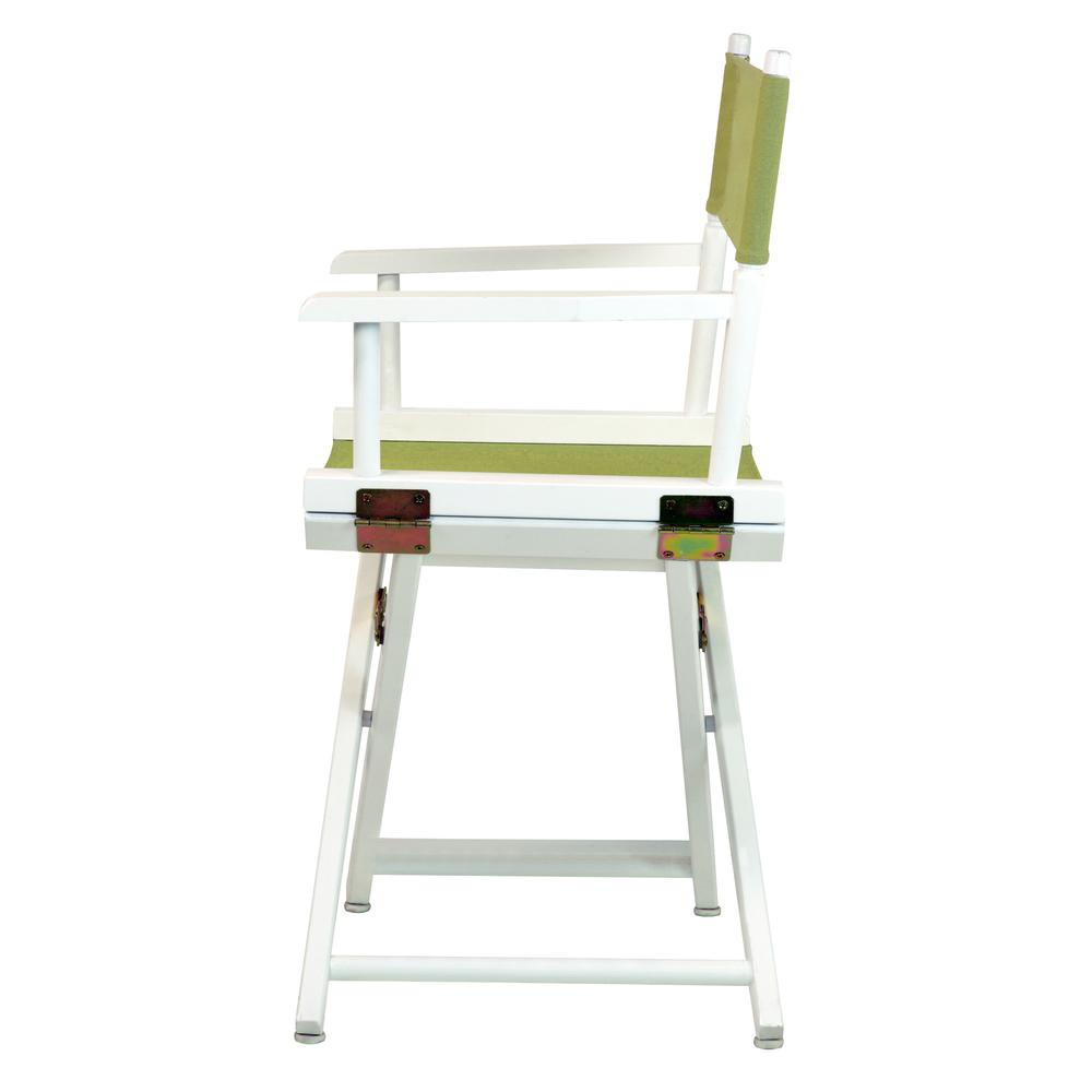 18" Director's Chair White Frame-Olive Canvas. Picture 2