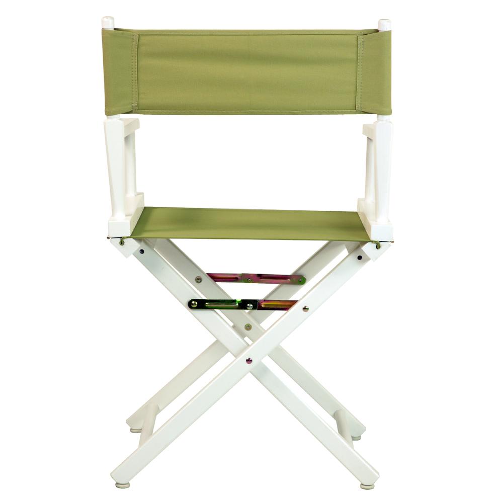 18" Director's Chair White Frame-Olive Canvas. Picture 3