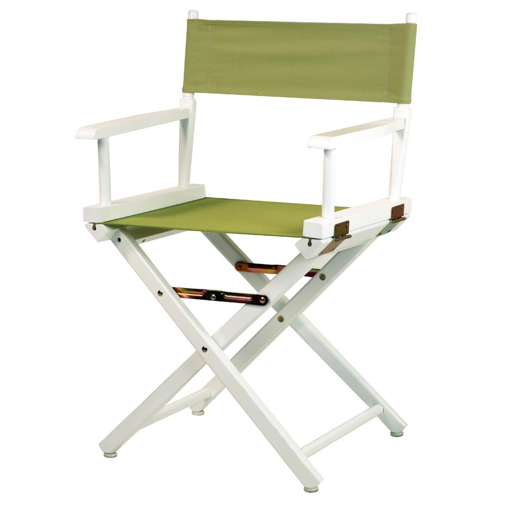 18" Director's Chair White Frame-Olive Canvas. Picture 4